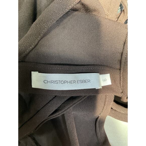 Christopher Esber 'Wrapped' Brown Back Cut Out Interlock Tie Halter Dress Size 2 - Picture 4 of 5